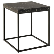Load image into Gallery viewer, Barossa Marmo Coffee Side Table 40x40cm Black Marble Effect