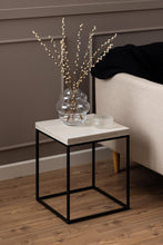 Load image into Gallery viewer, Barossa Marmo Coffee Side Table 40x40cm Cream Travertine Stone Effect
