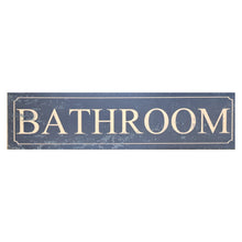 Load image into Gallery viewer, Large Blue Bathroom Home Interior Sign Laminated Decor Wall Art 50x12 cm