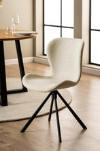 Load image into Gallery viewer, Batilda Comfort Cream Fabric Dining Chair With Metal Swivel Base, Set Of 2
