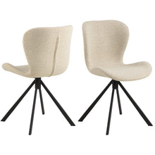 Load image into Gallery viewer, Batilda Comfort Cream Fabric Dining Chair With Metal Swivel Base, Set Of 2