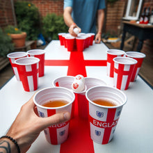 Load image into Gallery viewer, England Beer Pong Cup & Ball St George Cross Flag Fun Indoor Outdoor Beirut Table Game