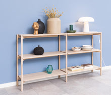 Load image into Gallery viewer, Braidwood Bookcase Shelving Unit In White Oiled Oak With 4 Shelves 169x30x88 cm