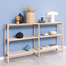 Load image into Gallery viewer, Braidwood Bookcase Shelving Unit In White Oiled Oak With 4 Shelves 169x30x88 cm
