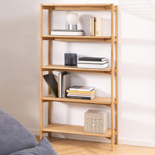 Load image into Gallery viewer, Braidwood Bookcase Shelving Unit In Oiled Oak With 4 Shelves 86x30x160 cm