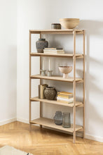 Load image into Gallery viewer, Braidwood Bookcase Shelving Unit In White Oiled Oak With 4 Shelves 86x30x160 cm