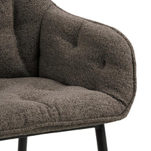Load image into Gallery viewer, Brooke Armrest Fabric Dining Chair In Beautiful Taupe Tufting, Set Of 2 Chairs