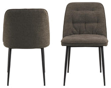 Load image into Gallery viewer, Brooke Fabric Dining Chair In Taupe With Stylish Black Steel Legs And Tufting, Set Of 2 Chairs