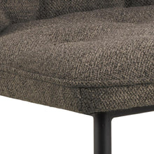 Load image into Gallery viewer, Brooke Fabric Dining Chair In Taupe With Stylish Black Steel Legs And Tufting, Set Of 2 Chairs