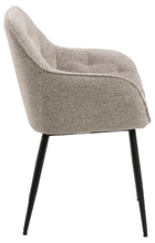 Load image into Gallery viewer, Brooke Armrest Fabric Dining Chair In Light Beige With Beautiful Tufting, Set Of 2 Chairs