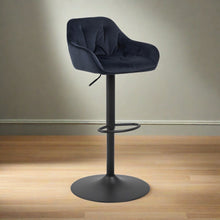 Load image into Gallery viewer, Brooke Fabric Bar Stool In Blue With Metal Legs, Set Of 2 Adjustable Bar stools