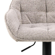 Load image into Gallery viewer, Brooke Monza Fabric Bar Stool In Beige With Footrest, Set Of 2 Height Adjust Bar stools