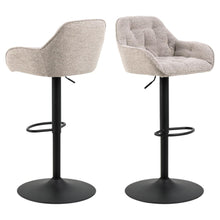 Load image into Gallery viewer, Brooke Monza Fabric Bar Stool In Beige With Footrest, Set Of 2 Height Adjust Bar stools