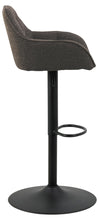 Load image into Gallery viewer, Brooke Taupe Fabric Bar Stool With Footrest, Set Of 2 Height Adjust Grey Brown Barstools