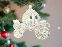 Load image into Gallery viewer, Iridescent Shimmer Fairytale Princess Carriage Hanging Christmas Decoration Magical Fairy Tale Themed Xmas Tree Pendant