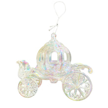 Load image into Gallery viewer, Iridescent Shimmer Fairytale Princess Carriage Hanging Christmas Decoration Magical Fairy Tale Themed Xmas Tree Pendant