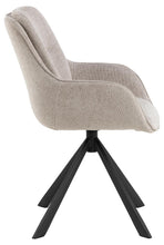 Load image into Gallery viewer, Carrie Comfort Upholstered Fabric Swivel Dining Chair With Armrests And Metal Legs, Set Of 2