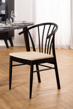 Load image into Gallery viewer, Cassandra Black Solid Oak Quality Paper Plaited Dining Chair, Set Of 2 Chairs