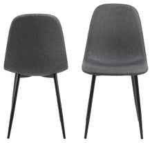 Load image into Gallery viewer, Celia Fabric Dining Chair In Dark Grey With Stylish Black Steel Legs , Set Of 4 Chairs
