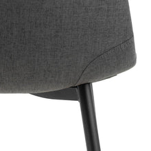 Load image into Gallery viewer, Celia Fabric Dining Chair In Dark Grey With Stylish Black Steel Legs , Set Of 4 Chairs