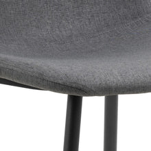 Load image into Gallery viewer, Celia Fabric Dining Chair In Dark Grey With Stylish Black Steel Legs , Set Of 4 Chairs