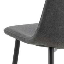 Load image into Gallery viewer, Celia Fabric Dining Chair In Dark Grey With Stylish Black Steel Legs , Set Of 4 Chairs
