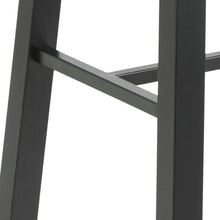 Load image into Gallery viewer, Chara Bar Table In Brown Wild Oak With Black Legs And Metal Footrest 117x58x105 cm