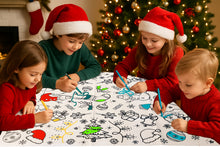 Load image into Gallery viewer, Colour Your Own Christmas Paper Tablecloth Festive Xmas Craft Fun 122x91cm