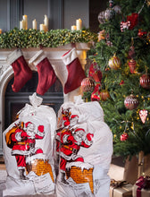 Load image into Gallery viewer, 4 Pack Of Santa Carrier Bags Sacks For Delivering Christmas Presents Xmas Essentials 30x20 Inch