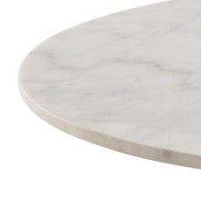 Load image into Gallery viewer, Corby Luxury White Marble Round Dining Table With Black Base 105cm