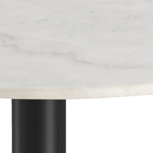 Load image into Gallery viewer, Corby Luxury White Marble Round Dining Table With Black Base 105cm