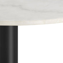 Load image into Gallery viewer, Corby Luxury White Marble Round Dining Table With Black Base 105cm