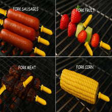 Load image into Gallery viewer, 8pk Corn On The Cob Skewers Sweetcorn Holders BBQ Prongs Spikes Party Food Tool