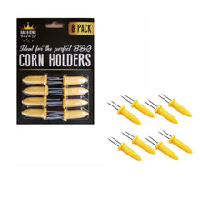 Load image into Gallery viewer, 8pk Corn On The Cob Skewers Sweetcorn Holders BBQ Prongs Spikes Party Food Tool