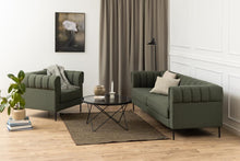 Load image into Gallery viewer, Cuxton Coffee Table Black Smoked Glass Metal Frame 80cm