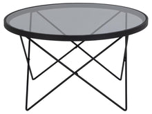 Load image into Gallery viewer, Cuxton Coffee Table Black Smoked Glass Metal Frame 80cm