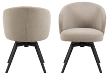 Load image into Gallery viewer, Darlene Dining Chair Beige Fabric Upholstered Swivel With Pocket Springs And Metal Legs