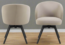 Load image into Gallery viewer, Darlene Dining Chair Beige Fabric Upholstered Swivel With Pocket Springs And Metal Legs