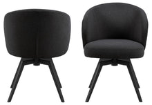 Load image into Gallery viewer, Darlene Dining Chair Dark Grey Fabric Upholstered Swivel With Pocket Springs And Metal Legs