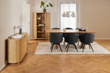 Load image into Gallery viewer, Darlene Dining Chair Dark Grey Fabric Upholstered Swivel With Pocket Springs And Metal Legs