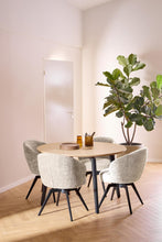 Load image into Gallery viewer, Darlene Juto Fabric Pocket Springs Beige Upholstered Swivel Dining Chair With Metal Legs