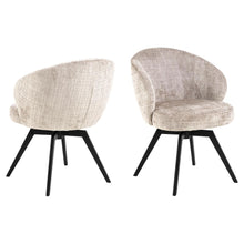 Load image into Gallery viewer, Darlene Juto Fabric Pocket Springs Beige Upholstered Swivel Dining Chair With Metal Legs