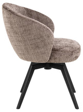 Load image into Gallery viewer, Darlene Juto Fabric Pocket Springs Brown Upholstered Swivel Dining Chair With Metal Legs