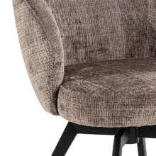 Load image into Gallery viewer, Darlene Juto Fabric Pocket Springs Brown Upholstered Swivel Dining Chair With Metal Legs