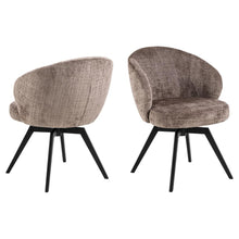 Load image into Gallery viewer, Darlene Juto Fabric Pocket Springs Brown Upholstered Swivel Dining Chair With Metal Legs