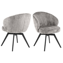 Load image into Gallery viewer, Darlene Juto Fabric Pocket Springs Grey Upholstered Swivel Dining Chair With Metal Legs