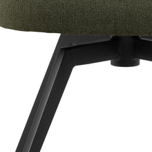 Load image into Gallery viewer, Darlene Dining Chair Green Fabric Upholstered Swivel With Pocket Springs And Metal Legs