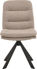 Load image into Gallery viewer, Dean Fabric Swivel Dining Chair In Beige With Stylish Black Metal Legs , Set Of 2 Chairs