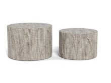 Load image into Gallery viewer, Dice Double Oval Coffee Table Set Large Grey Marble 2 Piece Set 58cm and 50cm