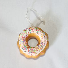 Load image into Gallery viewer, Doughnut Hanging Decoration Ornament With Realistic Icing Sprinkles 10x10cm